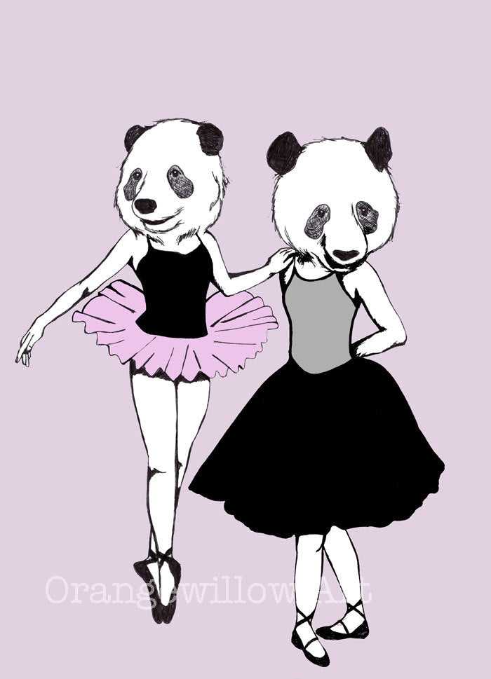Dancing Pandas Print